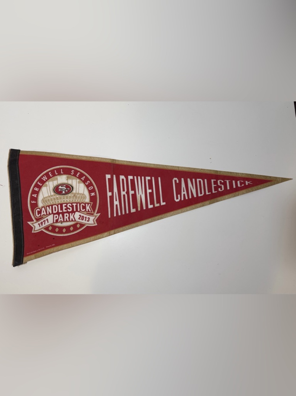 San Francisco 49ers Farewell Candlestick Park 1971-2013 WinCraft Pennant 30”